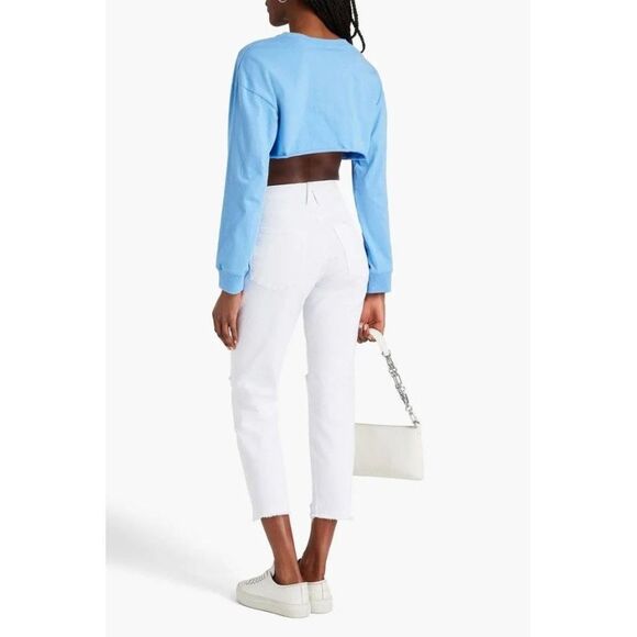 GOOD AMERICAN New Plus Size 18 Good Girlfriend Jeans in White Distressed - Picture 5 of 13